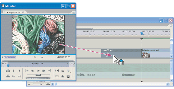 Dragging performs an overlay edit, as indicated by the Overlay icon.