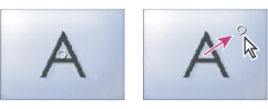 Default center (left) and repositioned center (right)